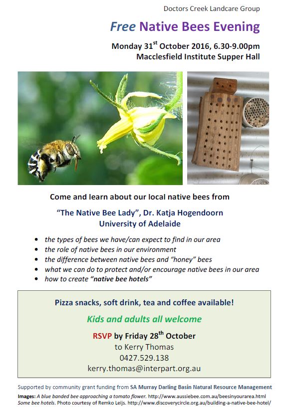 Doctors Creek Landcare Group - Native Bee Evening