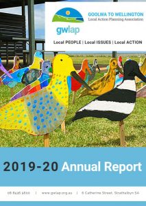 Annual Report cover showing brightly coloured wooden birds